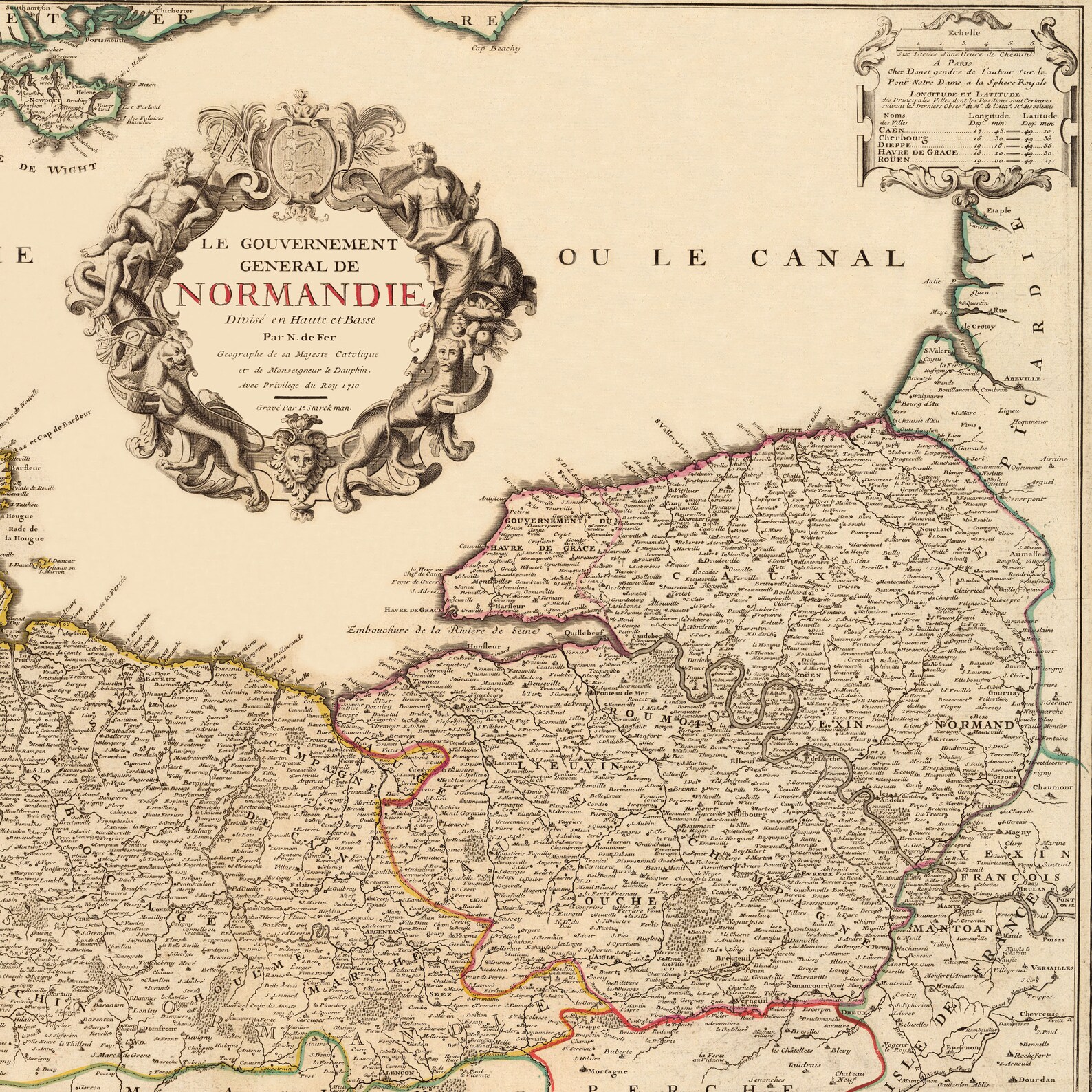 1711 Map of Normandy France Old Map of Normandy Print | Etsy