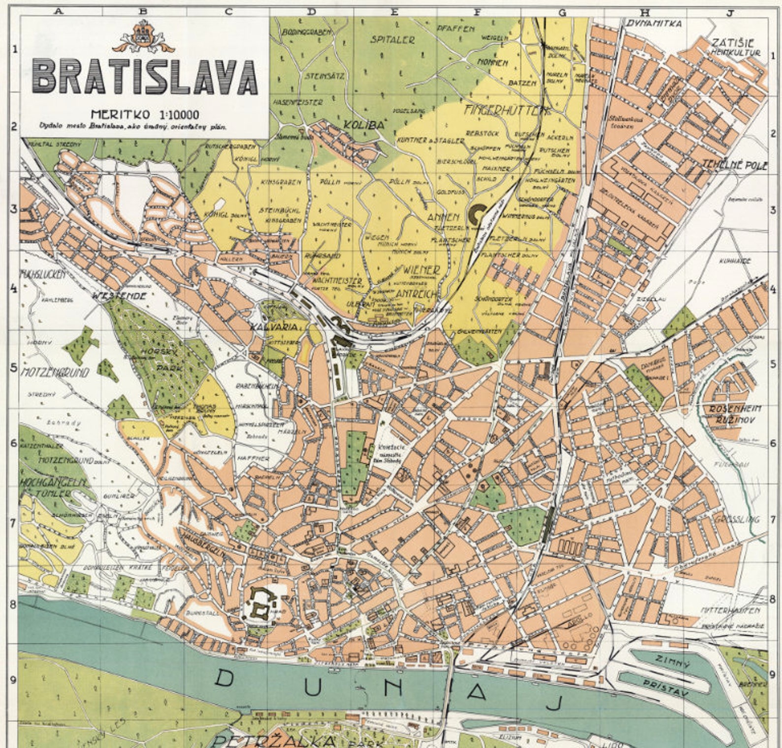 Bratislava Old Map Slovakia Bratislava Slovakia Old Maps Etsy