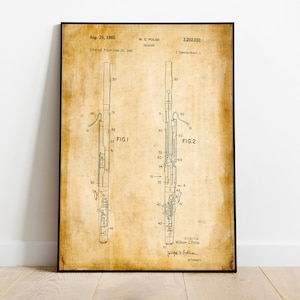Bassoon Patent Print| Framed Art Print| Vintage Poster Wall Decor| Art Canvas| Wall Poster| Wall Art Prints| Wall Prints