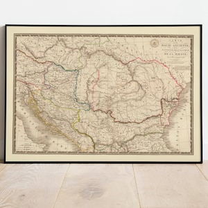 Historische Karte von Balkan 1826| Alte Karte Wanddeko | Vintage Karte Wandkunst| Posterdruck | Gerahmter Kunstdruck| Leinwanddruck Karte