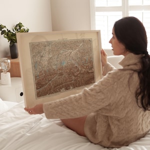 Mapa antiguo de Múnich 1891, póster enmarcado, impresión, arte de pared, lienzo, decoración de pared