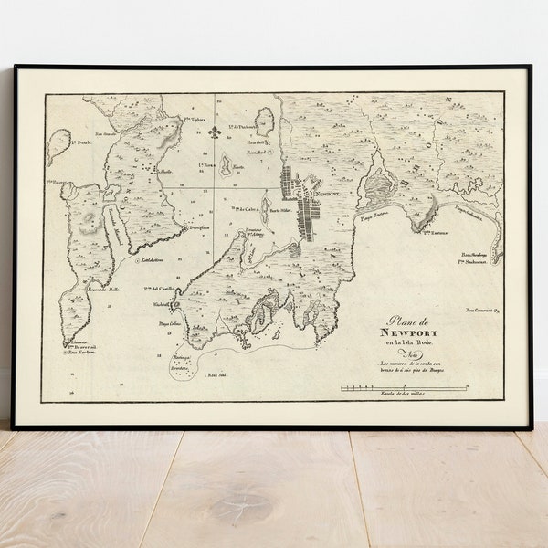 Nautical Map of Narragansett Bay Etsy