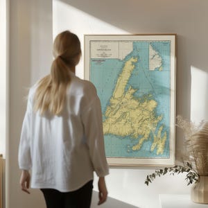 Vintage Newfoundland Map Poster: Canada Wall Art Print image 8