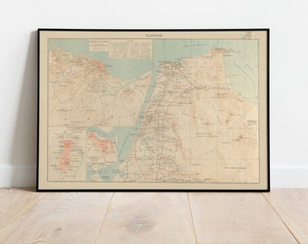 Map of Tangier 1906| Wall Maps| Morocco Maps Wall Print| Framed Art Print| Poster Print| Canvas Art Wall Decor| Vintage Maps Wall Poster
