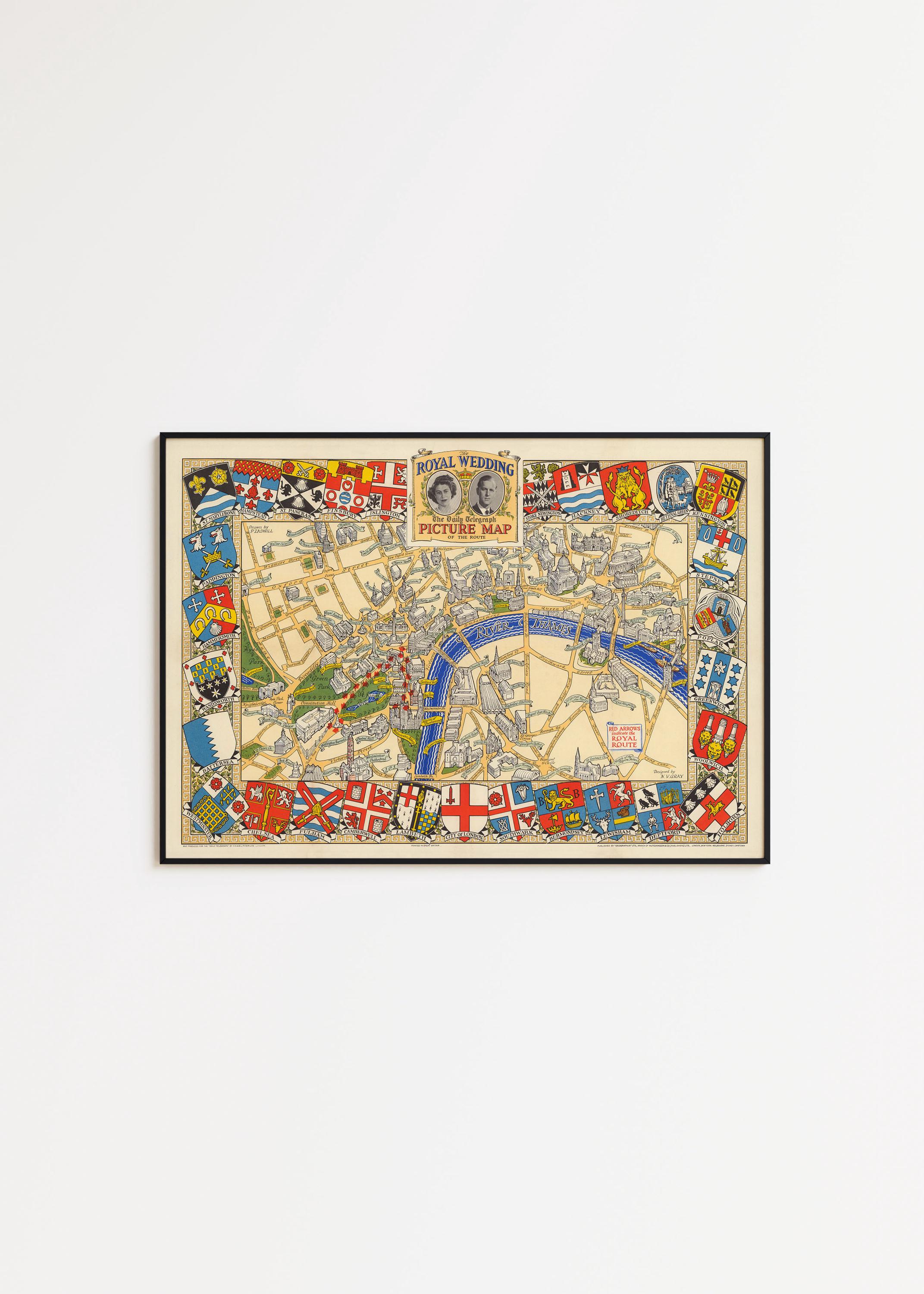 エリザベス女王の結婚式 1947年 ロンドン地図 アートプリント - Etsy 日本