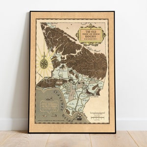 Los Angeles Map Print Art History 1939 Los Angeles Map Wall Art Framed Art Canvas Art Poster Art Prints Wall Art City Map Wall Prints image 1