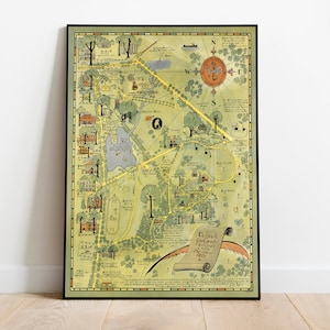 Impression de carte de l’Université Colgate 1927| Histoire de l'art| Carte Art mural| Art mural encadré| Art sur toile| Affiche d’art| Imprime l’art mural| Impressions murales de cartes