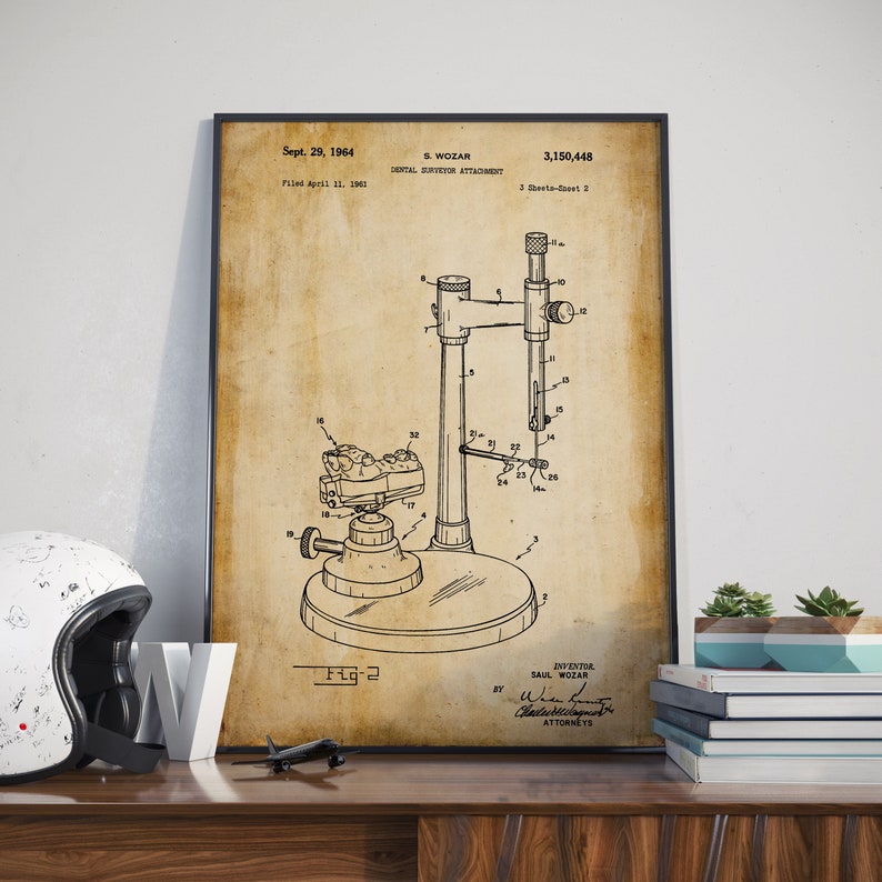 Dental Surveyor Patent Print Christmas Gift Gift For Etsy - image 0