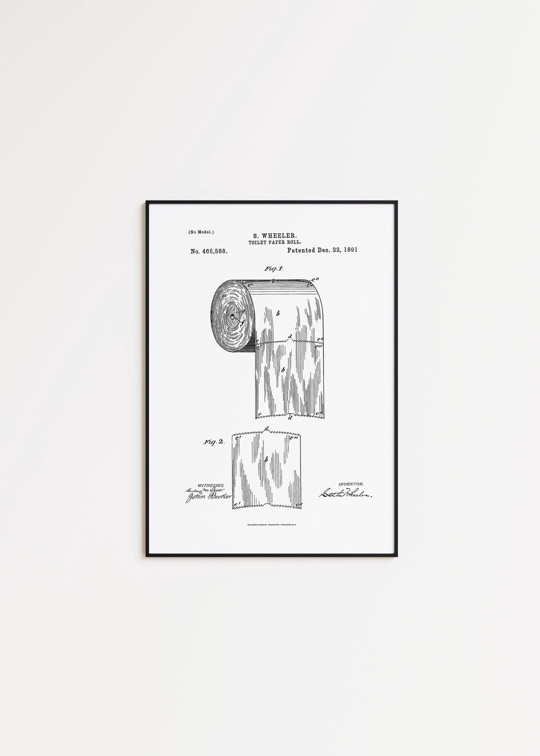Toilet Paper Patent Art Print: Vintage Restroom Decor - Etsy
