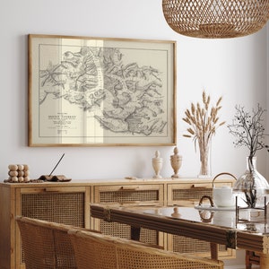 Kartenskizze vom Mount Everest 1921| Alte Karte Wanddekor | Vintage Karte Wandkunst | Posterdruck | Gerahmter Kunstdruck | Wandbild Map