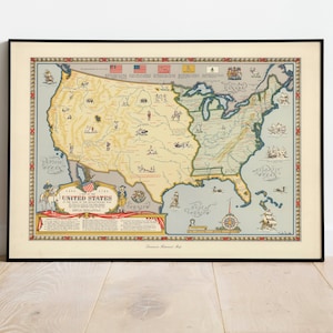 Impresión de mapas de Estados Unidos / Historia del arte / Mapa de la Guerra Revolucionaria Arte de pared / Arte enmarcado / Arte de lienzo / Arte de carteles / Impresiones de arte de pared / Impresiones de pared de mapas