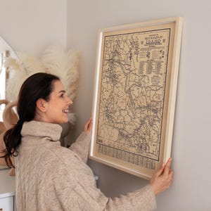 Mapa de las carreteras de Idaho, 1926, póster enmarcado, impresión, arte de pared, lienzo, decoración de pared