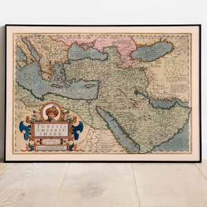 Map of Turkish Empire 1623| Gerardus Mercator| Map Wall Decor| Vintage Map Wall Art| Poster Print| Framed Art Print| Canvas Print Map