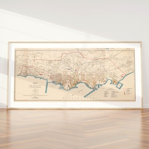 Impresión de pared del mapa de la ciudad de Tromso / Decoración de la pared del mapa enmarcado / Impresión de arte del mapa de Tromso / Impresión de póster / Arte de la pared de la impresión del lienzo / Cartel del arte de la pared del mapa