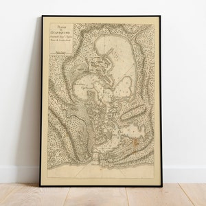 Carta nautica di Guantanamo Bay 1777/ Decorazione da parete vecchia mappa/ Arte da parete mappa vintage/ Stampa poster/Stampa artistica incorniciata/Mappa stampa su tela