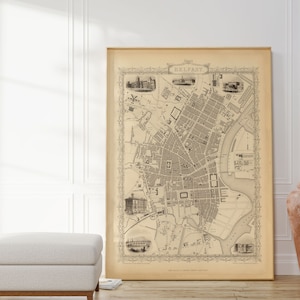 Skandinavien Karte Drucken| Fine Art Prints | 1851 Beltz Karte Wandkunst| Gerahmte Wandkunst | Leinwand Kunst | Plakatkunst| Druckt Wandkunst | City Map Wandbild