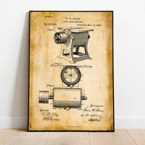 Sanding Machine Patent Print| Framed Art Print| Vintage Poster Wall Decor| Art Canvas| Wall Poster| Wall Art Prints| Wall Prints