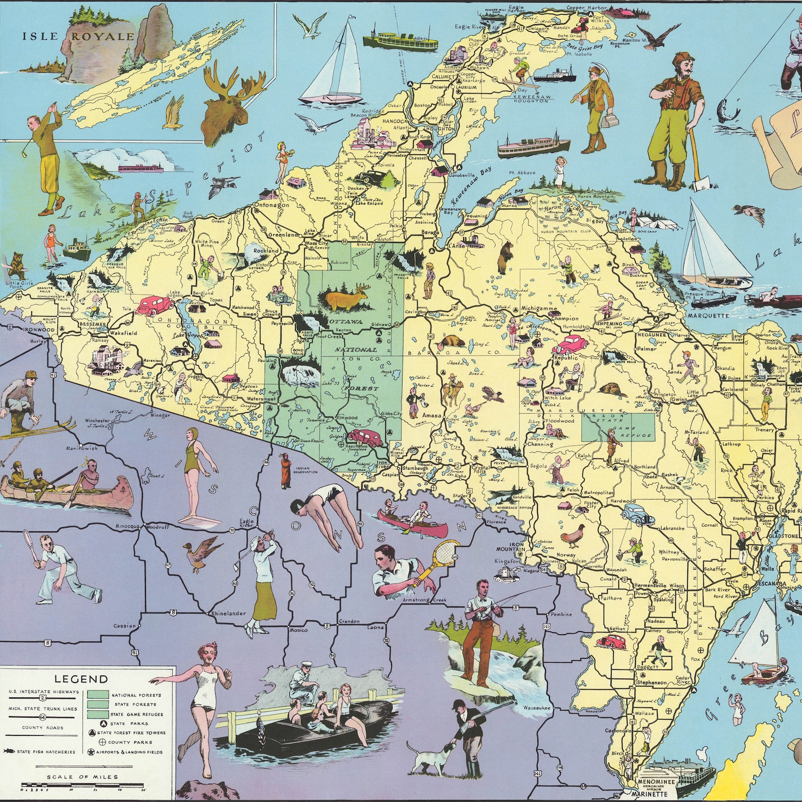 Land of Hiawatha Map Print Iroquois Confederacy Vintage USA Etsy