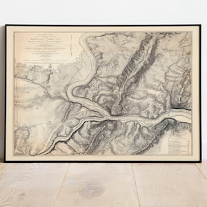 Karte von Maryland, Loudoun County und Bolivar Höhen| Karte Wanddeko | Vintage Karte Wandkunst| Posterdruck | Gerahmter Kunstdruck| Leinwanddruck Karte