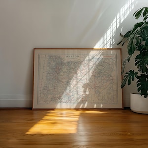Kaart van de Wegen van Oregon 1920 Ingelijste poster print muurkunst Canvaskunst muurdecoratie