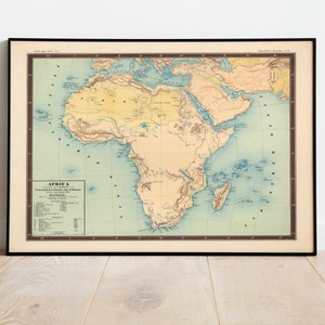 Africa Map Wall Print| 1850 Africa Map| Poster Print| Canvas Print Wall Art| Old Map Wall Art Poster| Framed Map Wall Decor