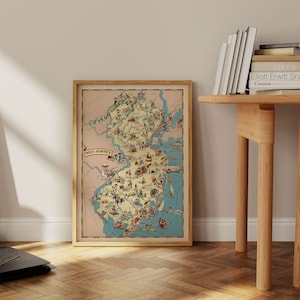Impresión de mapas de Nueva Jersey/ Impresiones de bellas artes/ 1935 Arte de pared de mapas de Nueva Jersey / Arte enmarcado / Arte de lienzo / Arte de carteles / Impresiones de arte de pared / Impresiones de mapas de pared