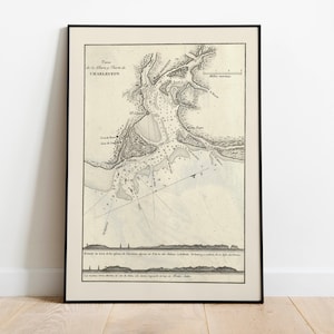 Seekarte des Hafens von Charleston 1818| Alte Karte Wanddeko | Vintage Karte Wandkunst| Posterdruck | Gerahmter Kunstdruck| Leinwanddruck Karte