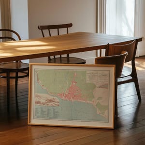 Póster enmarcado con mapa antiguo de Santa Cruz de Tenerife, Islas Canarias, 1878, impresión artística para pared, impresión artística, decoración de pared