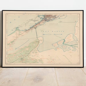 Seekarte von Alexandria 1915| Alte Karte Wanddeko | Vintage Karte Wandkunst| Posterdruck | Gerahmter Kunstdruck| Leinwanddruck Karte
