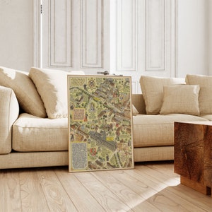 Winchester Map Print | Fine Art Prints| 1948 Winchester Map Wandkunst| Gerahmte Kunst| Leinwandbild | Poster Kunst| Kunstdruck | Stadtplan Wandbild