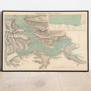 Historische Karte von Pasaia| Landkarten von Spanien| Posterdruck | Gerahmtes Wandbild| Leinwanddruck Wanddeko | Wandposter| Vintage Karte Wandkunst