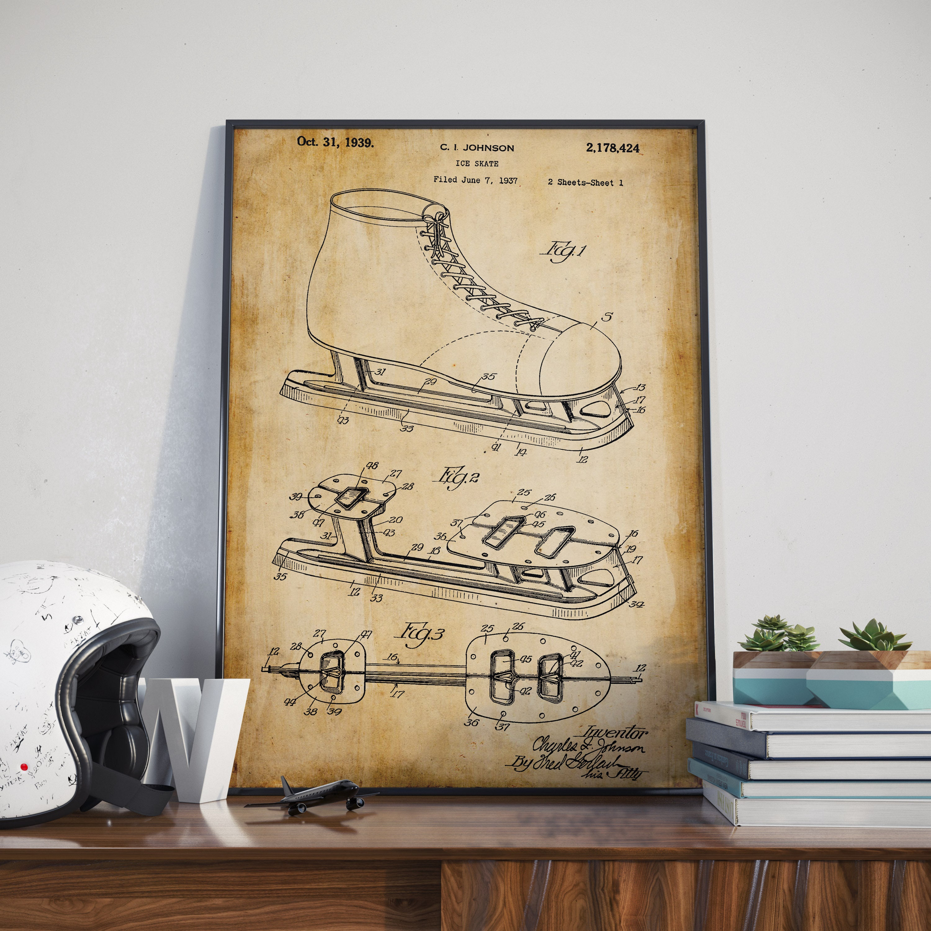 Ice Skater Poster Ice Skating Wall Art Figure Skating Gift Etsy