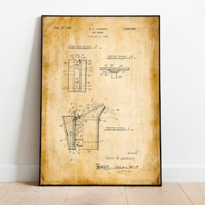 Bee Smoker Patent Print| Framed Art Print| Vintage Poster Wall Decor| Art Canvas| Wall Poster| Wall Art Prints| Wall Prints