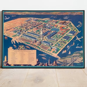 Karte von San Francisco Bay Area| Alte Karte San Francisco Wand Kunst | San Francisco Leinwand Wand-Dekor | Vintage Poster San Francisco