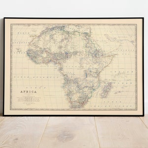 Zusammengesetzte Landkarte von Afrika 1861| Alte Karte Wanddeko | Vintage Karte Wandkunst| Posterdruck | Gerahmter Kunstdruck| Leinwanddruck Karte