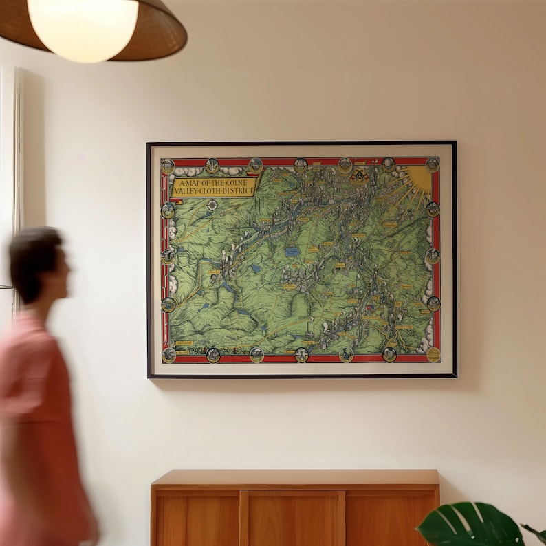 Colne Valley Map Print: 1946 England Wall Art - Etsy