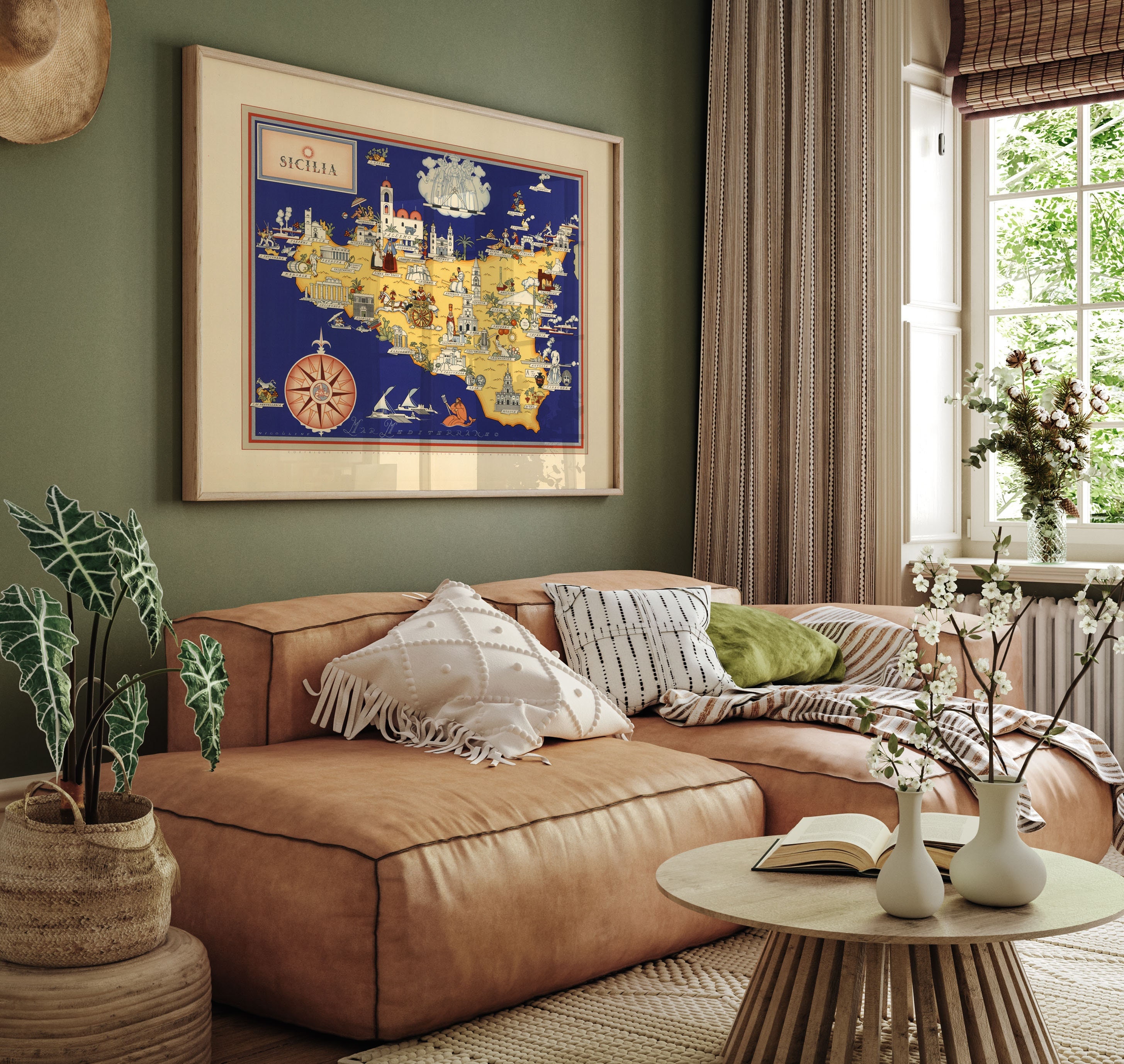 Impresión del mapa de sicilia México