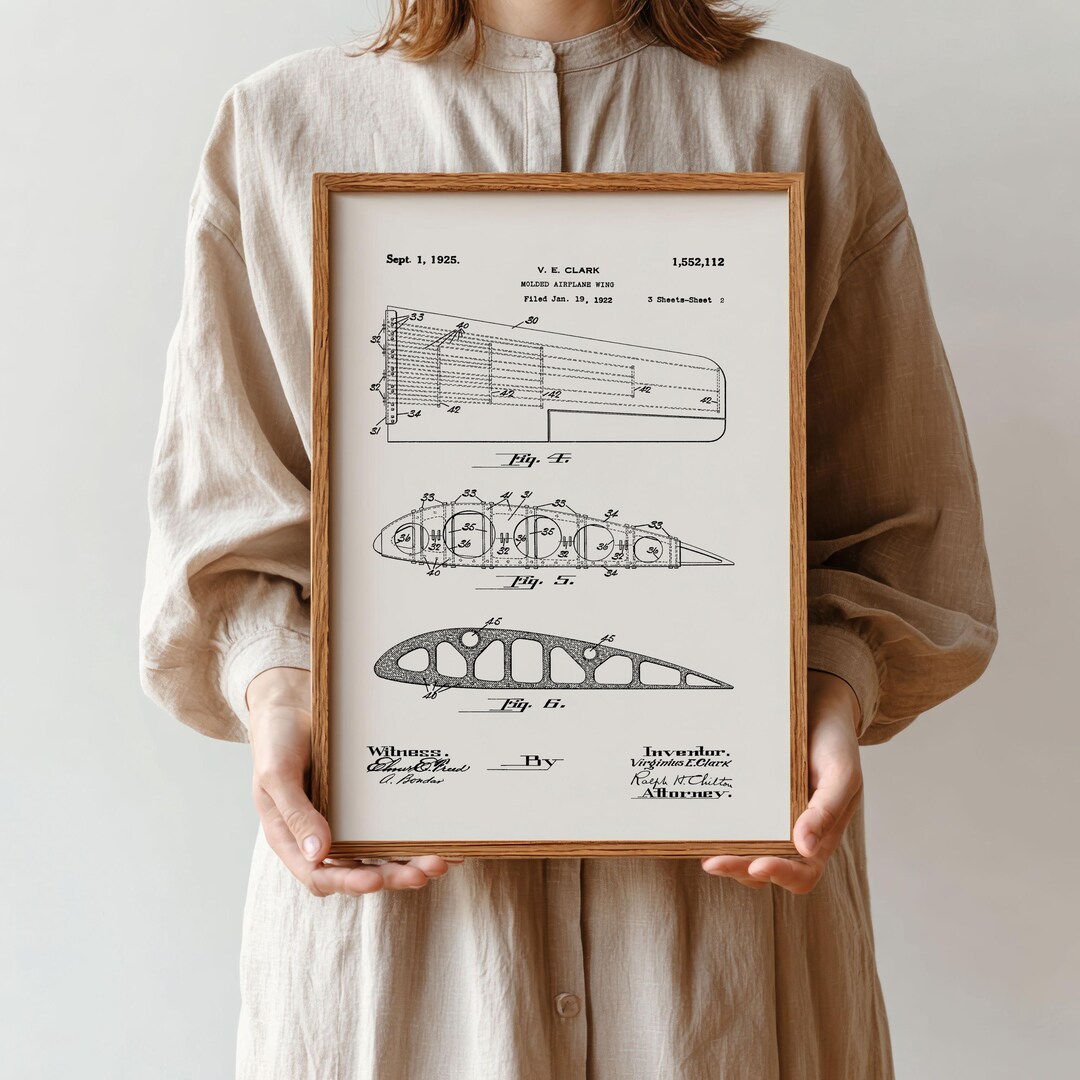 Airplane Patent Art Print: Vintage Aviation Poster - Etsy