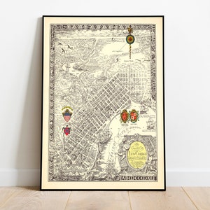 New Orleans Karte Print | Kunstgeschichte| 1930 New Orleans Karte Wand Kunst| Gerahmte Kunst| Leinwandbild | Poster Kunst| Drucke Wandkunst| Stadt Karte Wandbilder