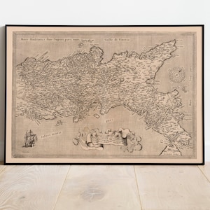 Historische Karte von Neapel, Italien 1570| Alte Karte Wanddeko | Vintage Karte Wandkunst| Posterdruck | Gerahmter Kunstdruck| Leinwanddruck Karte