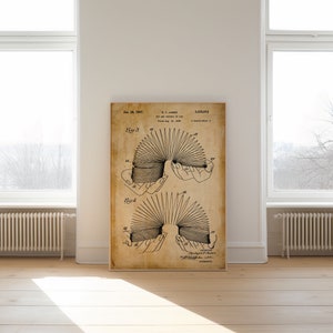 Slinky Patent Print| Framed Art Print| Vintage Poster Wall Decor| Art Canvas| Wall Poster| Wall Art Prints| Wall Prints