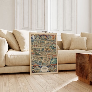 Impresión de pared de mapa vintage de Edimburgo/ Arte de pared de lienzo de Edimburgo / Mapa de la ciudad Arte de pared de Edimburgo / Cartel de pared de mapa antiguo de Edimburgo