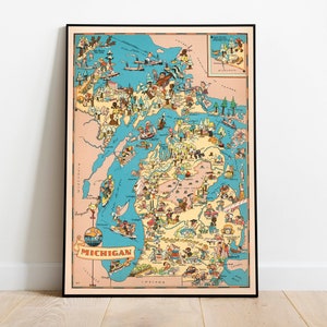 Landkarte von USA | Kunstgeschichte| 1935 USA Karte | Gerahmte Wandkunst| Leinwandbild | Poster Kunst| Drucke Wandkunst| Landkarte Wandbilder