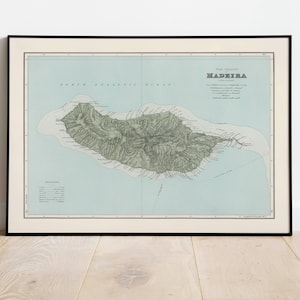 Historische Karte von Madeira 1904| Alte Karte Wanddeko | Vintage Karte Wandkunst| Posterdruck | Gerahmter Kunstdruck| Leinwanddruck Karte