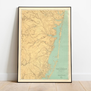 Karte von Barnegat Bay| New Jersey Wandkunst| Alte Karte Poster | Leinwandbild | New Jersey Map Print| Vintage Poster Druck