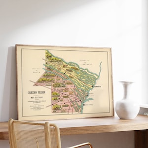 Landkarte von Chaco und Formosa, Argentinien| Alte Karte Wand Kunstdruck | Gerahmter Kunstdruck| Vintage Karte Wand Leinwand| Wandbild| Posterdruck
