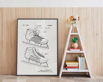 Ice Skate Patent Art Print: Vintage Sports Poster