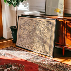 Kaart van de wegen van Virginia 1926 Ingelijste poster print muurkunst Canvaskunst muurdecoratie