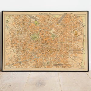 Milano Karte Drucken | Kunstgeschichte| 1955 Milano Karte Wandkunst| Gerahmte Wandkunst | Leinwand Kunst| Plakatkunst| Druckt Wandkunst | City Map Wandbilder