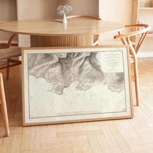 Map of the Port of Bastia 1825 Framed Poster Print Wall Art Canvas Art Print Wall Decor